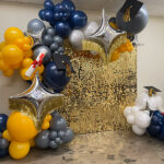 gold backdrop graduation garland