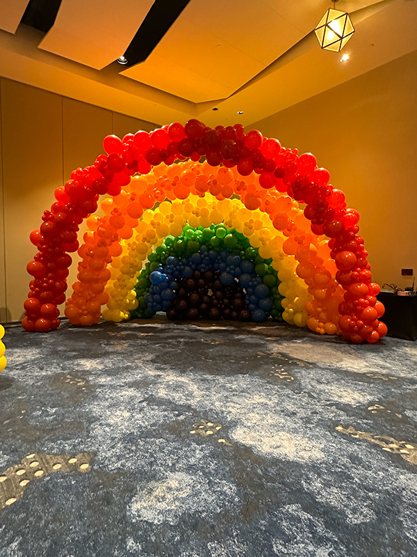 large Balloon arch rainbow